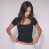 Square Neck Short Sleeve Top