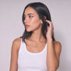 Women Wide Neck Ribbed Tank Top - White