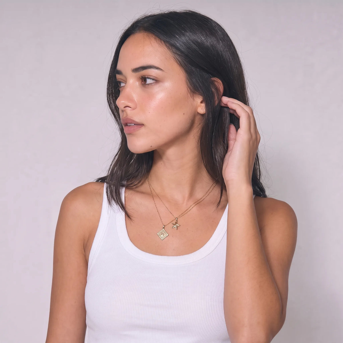 Women Wide Neck Ribbed Tank Top - White
