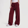 Baggy Unisex Wide Leg Summer Sweatpants - Burgundy