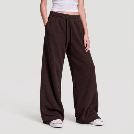 Baggy Unisex Wide Leg Summer Sweatpants - Brown