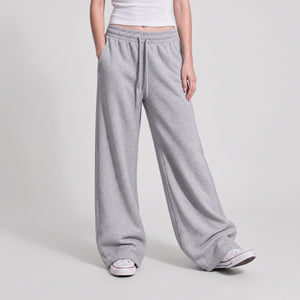 Baggy Unisex Wide Leg Summer Sweatpants - Heather Grey