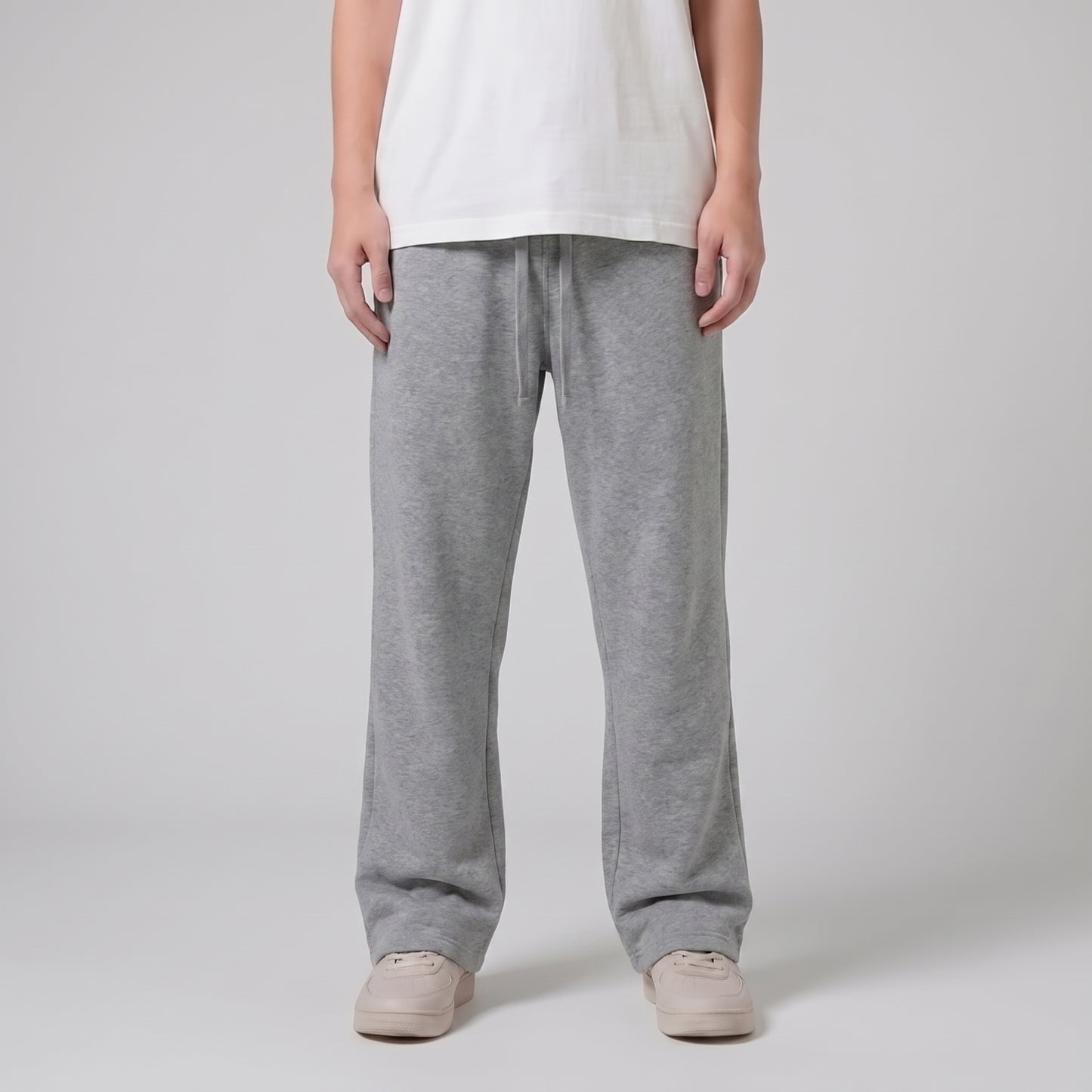 Straight Leg Unisex Summer Sweatpants - Heather Grey
