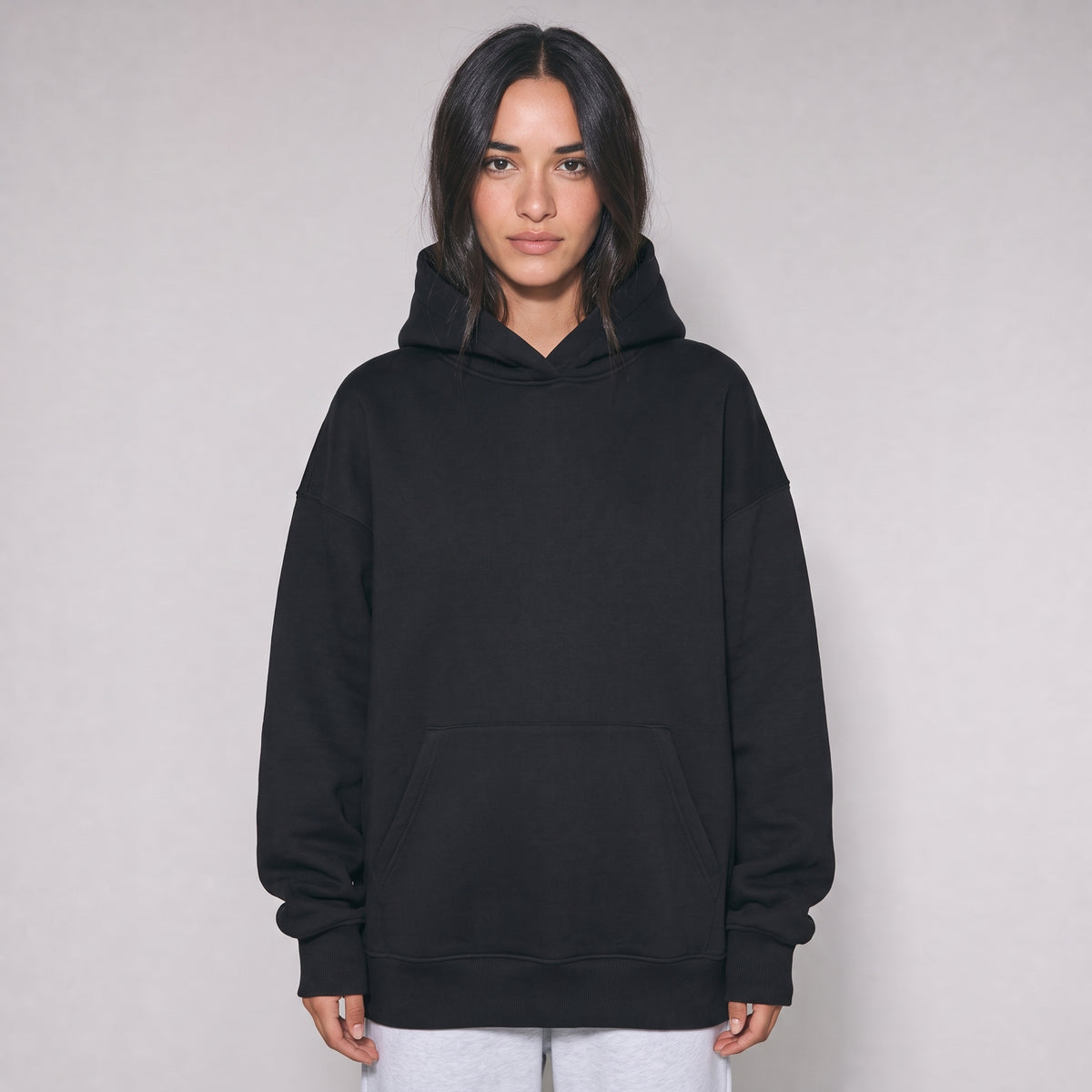 Boxy Unisex Hoodie - Black