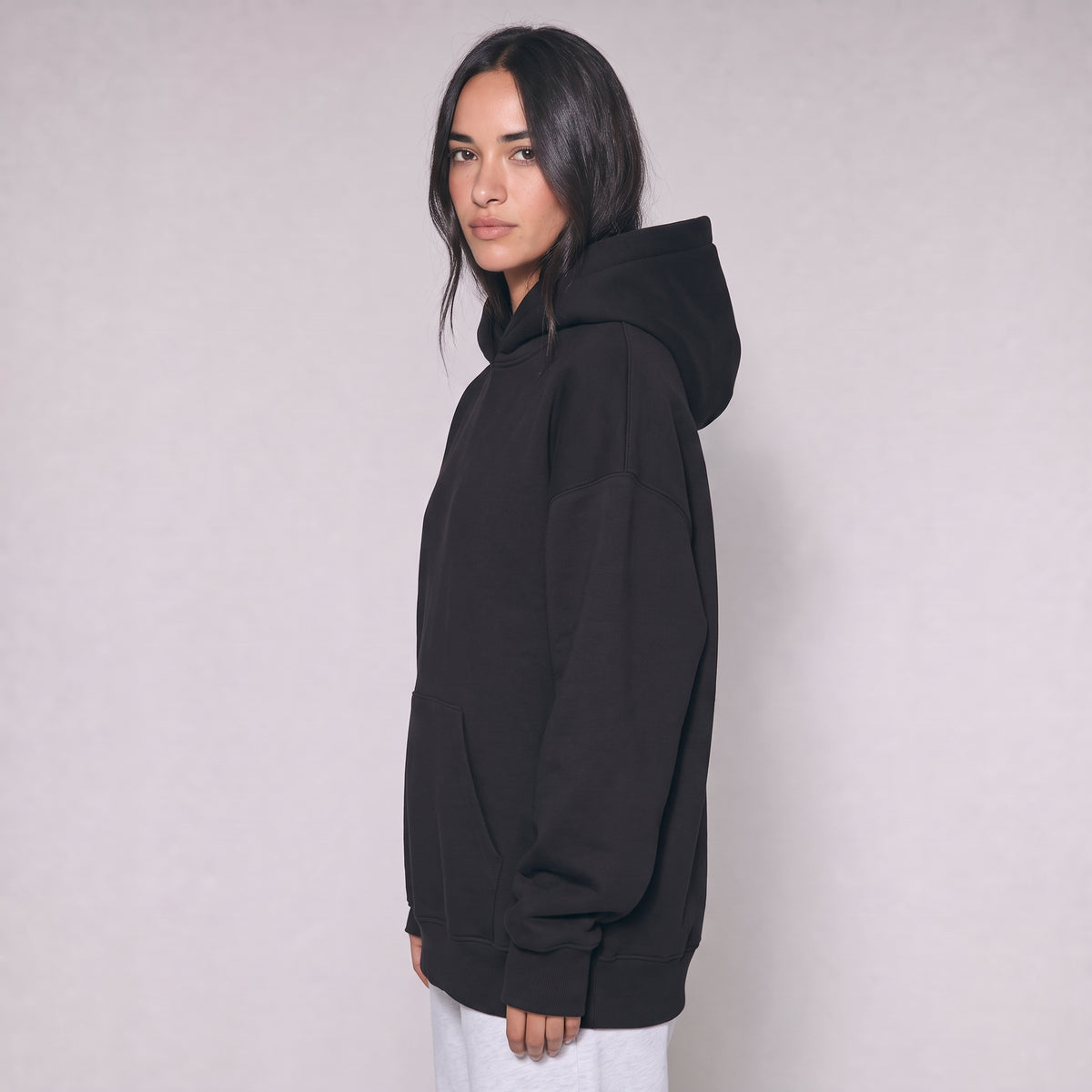 Boxy Unisex Hoodie - Black