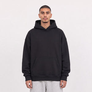 Boxy Unisex Hoodie - Black