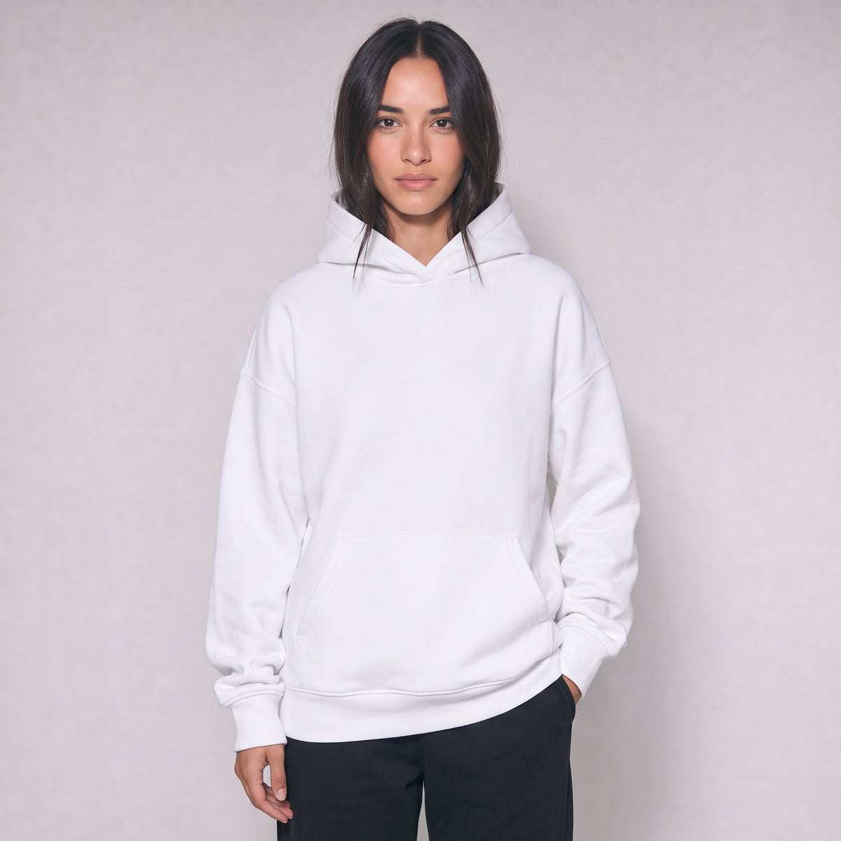 Boxy Unisex Hoodie - White