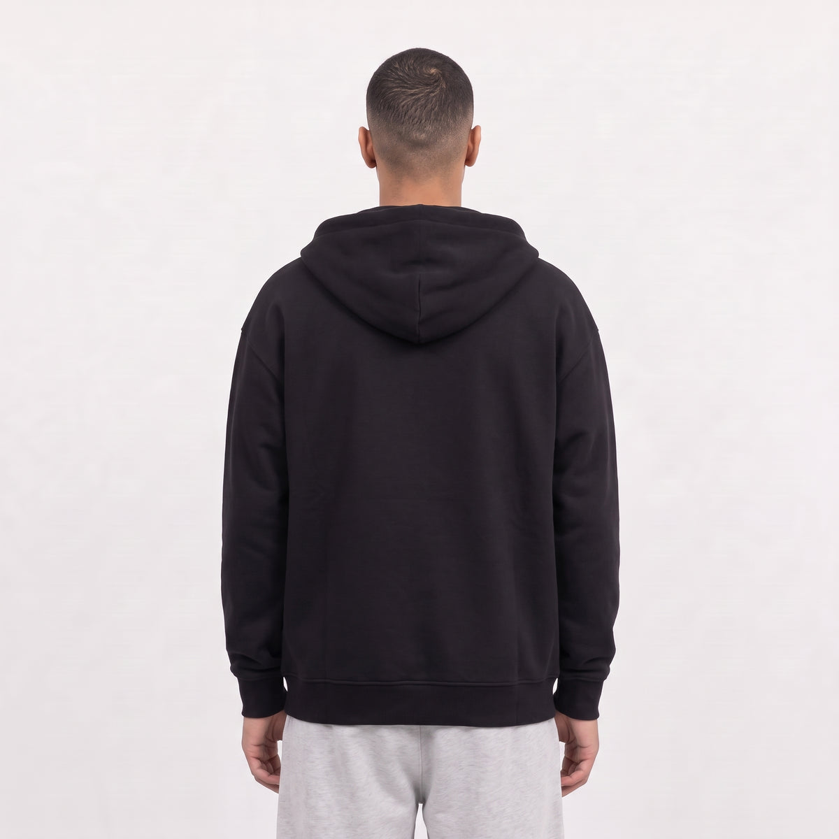 Zip Up Unisex Hoodie - Black