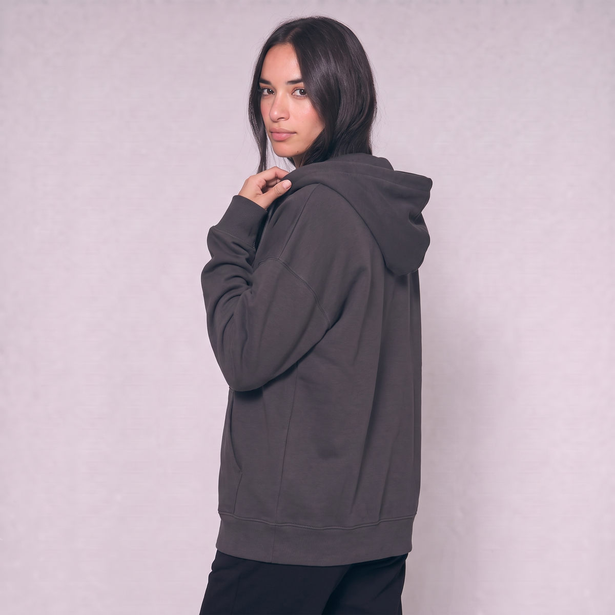 Zip Up Unisex Hoodie - Dark Grey