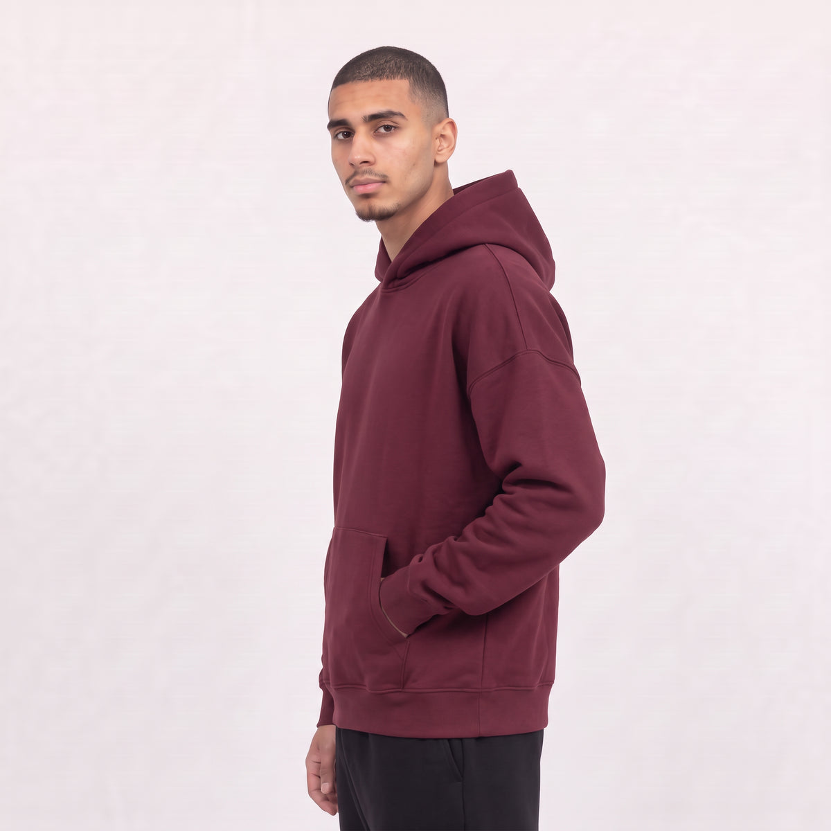 Boxy Unisex Hoodie - Burgundy