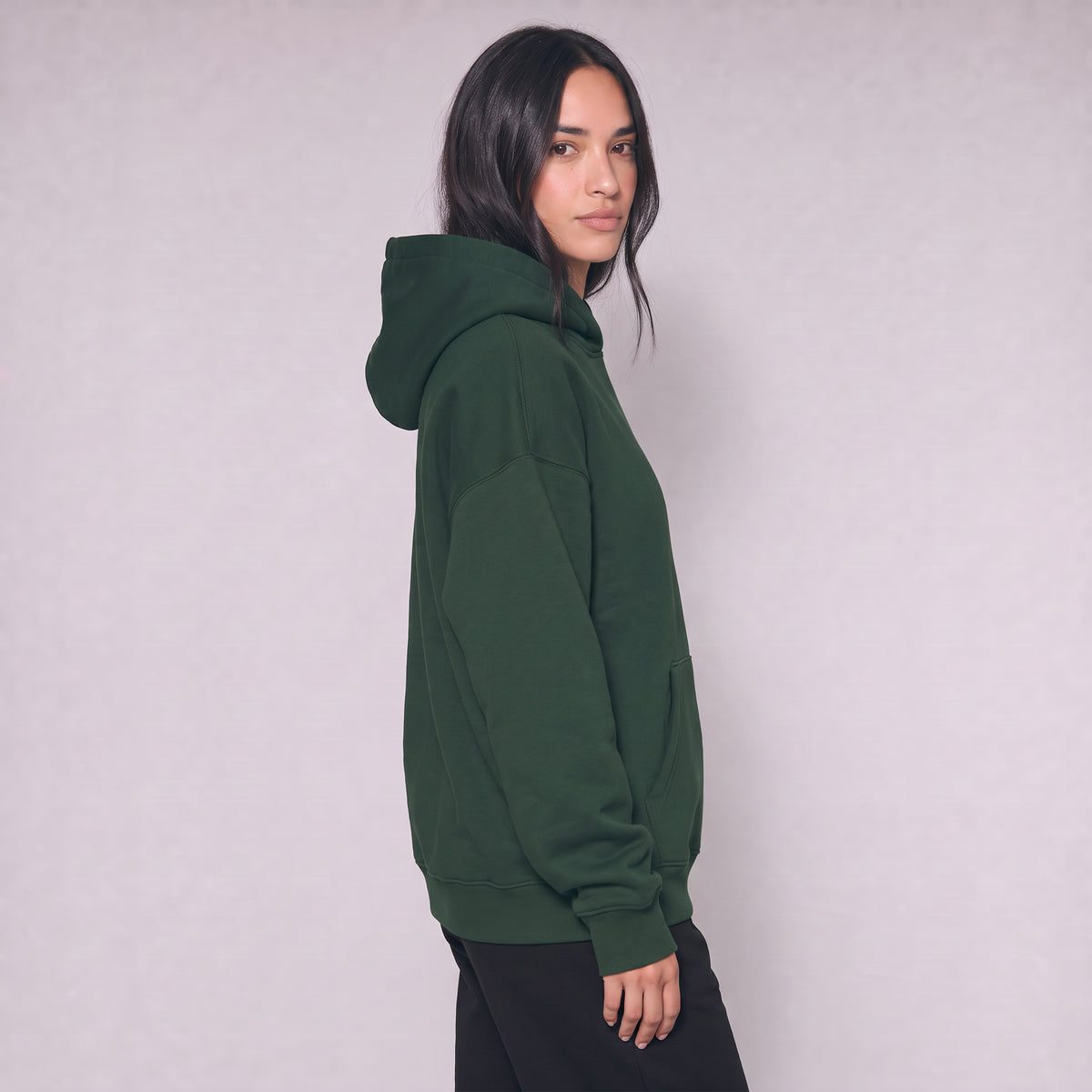 Boxy Unisex Hoodie - Dark Green