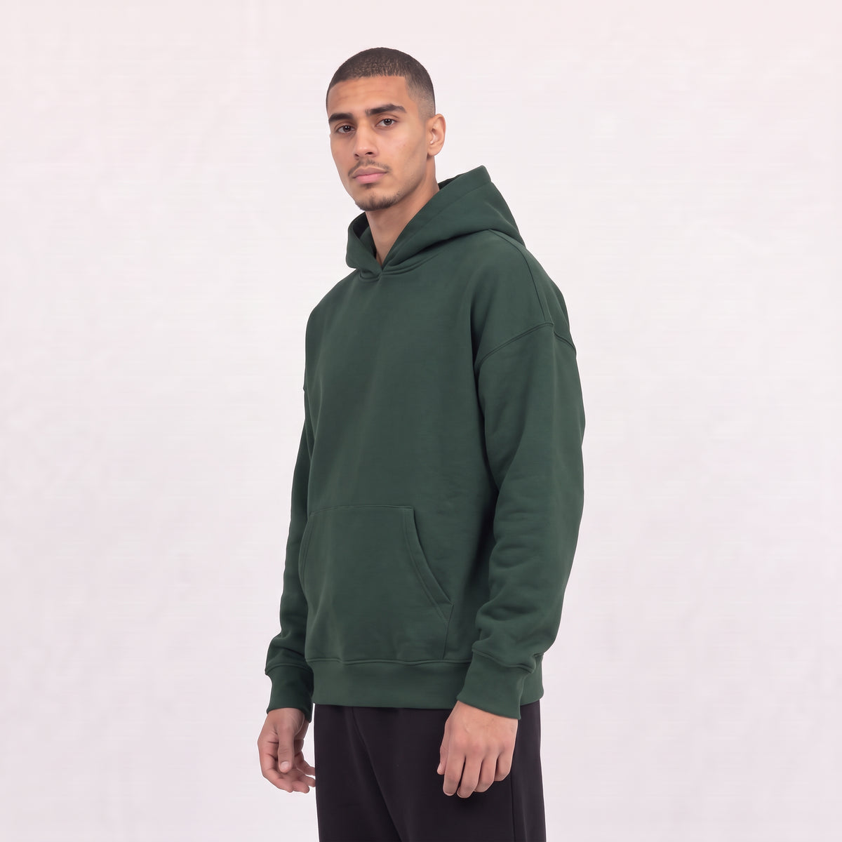 Boxy Unisex Hoodie - Dark Green