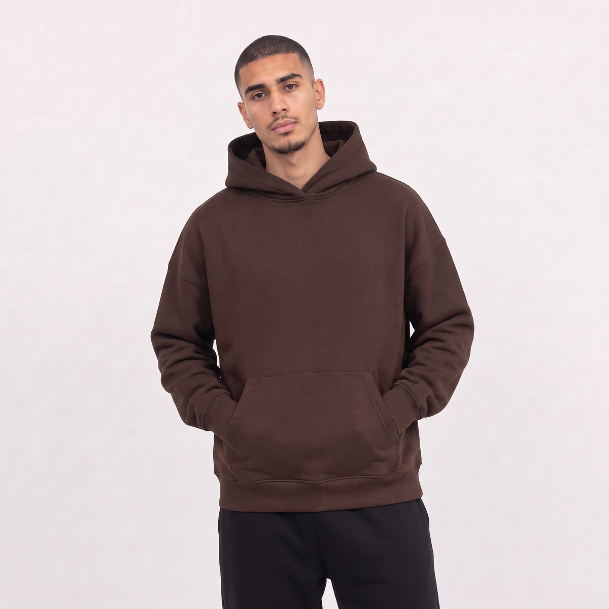 Boxy Unisex Hoodie - Brown