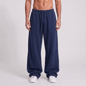 Baggy Unisex Wide Leg Sweatpants - Navy