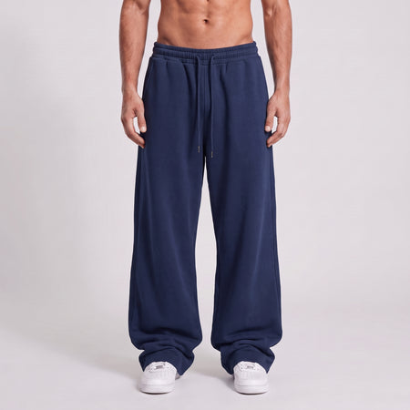 Baggy Unisex Wide Leg Sweatpants - Navy