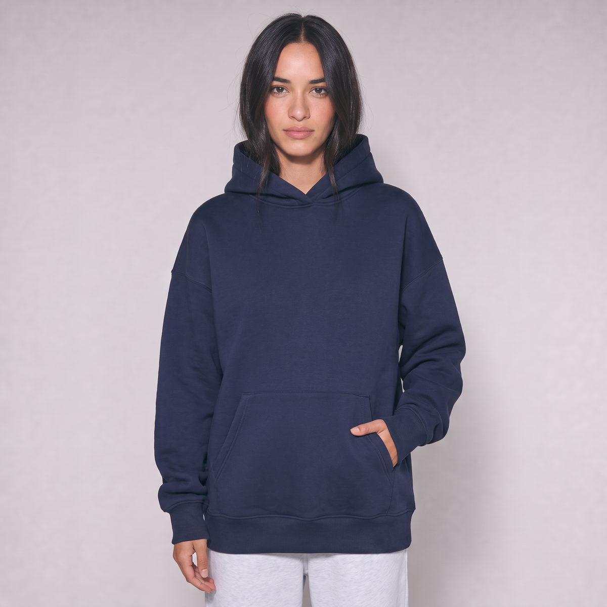 Boxy Unisex Hoodie - Navy