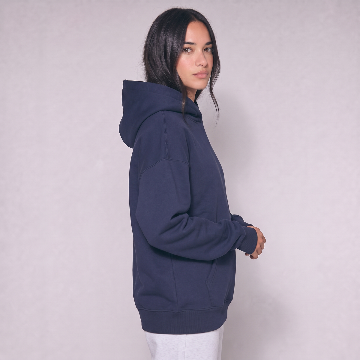 Boxy Unisex Hoodie - Navy