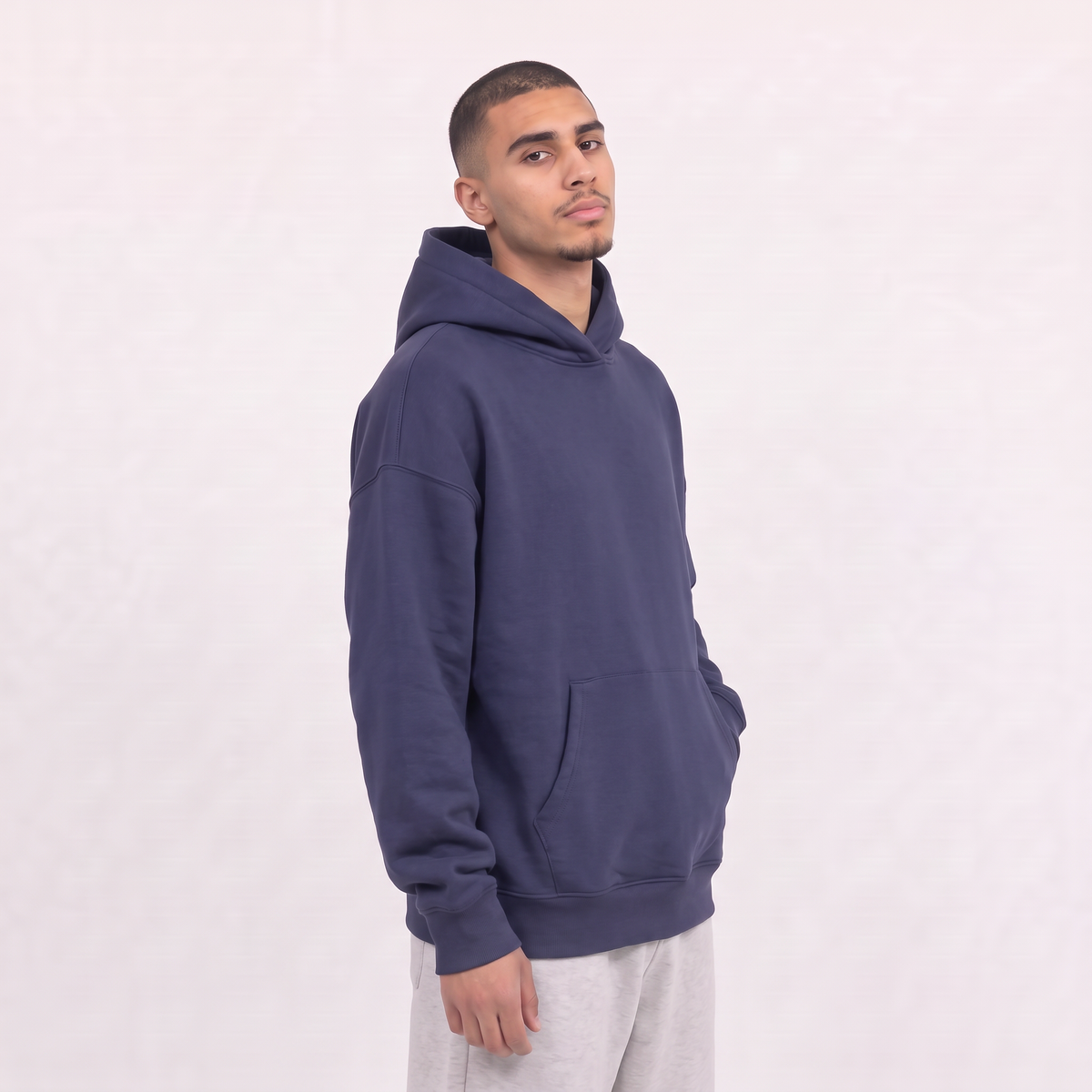 Boxy Unisex Hoodie - Navy