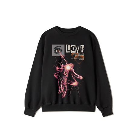 Black Crewneck Sweatshirt - Love