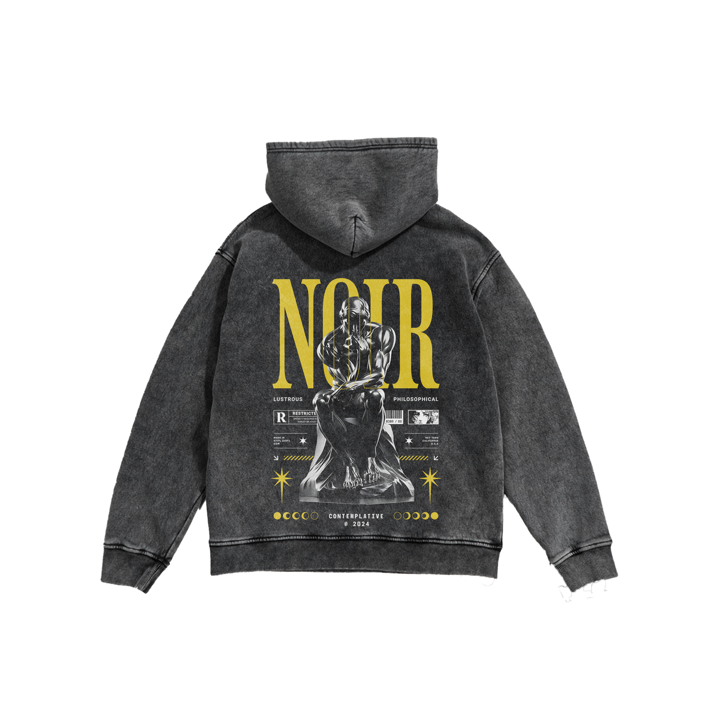 Washed Oversized Hoodie - Noir