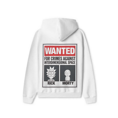 White Oversized Hoodie - Rick & Morty