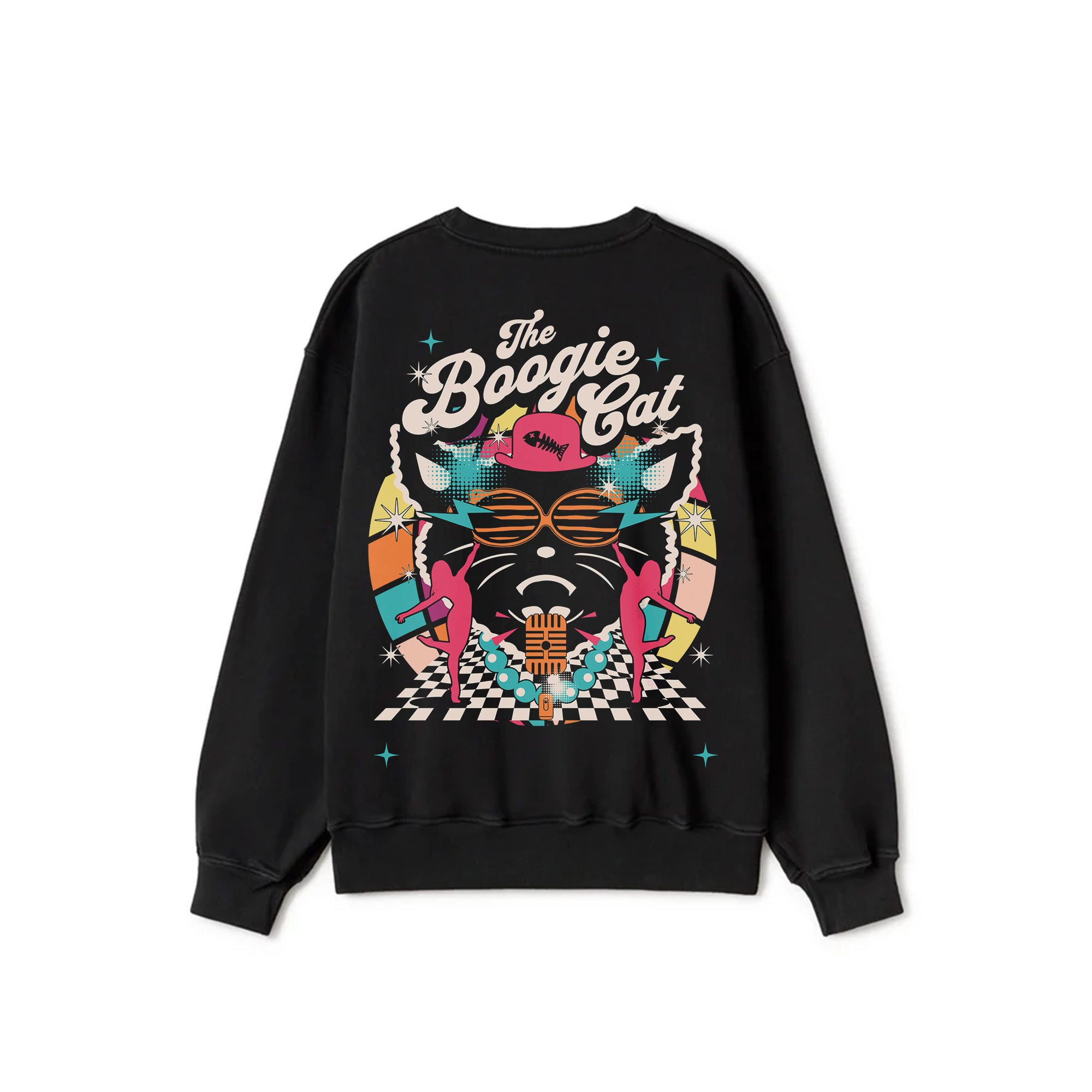 Black Crewneck Sweatshirt - The boogie cat