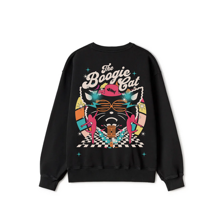 Black Crewneck Sweatshirt - The boogie cat