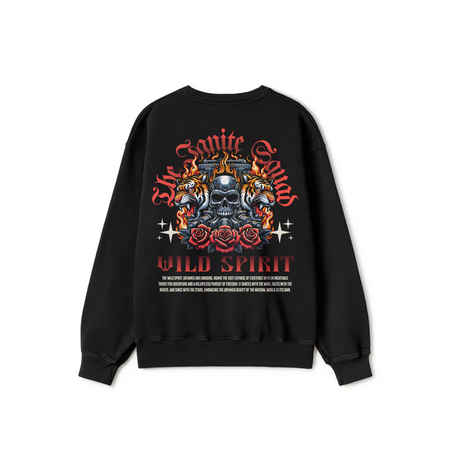 Black Crewneck Sweatshirt - Wild spirit